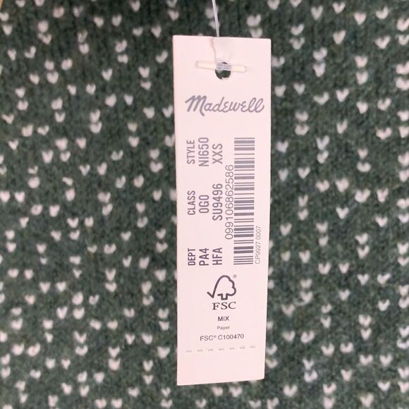 NWT Madewell Oversized Turtleneck Sweater Dress in Geo Print Wool Blend XXS - Picture 7 of 12